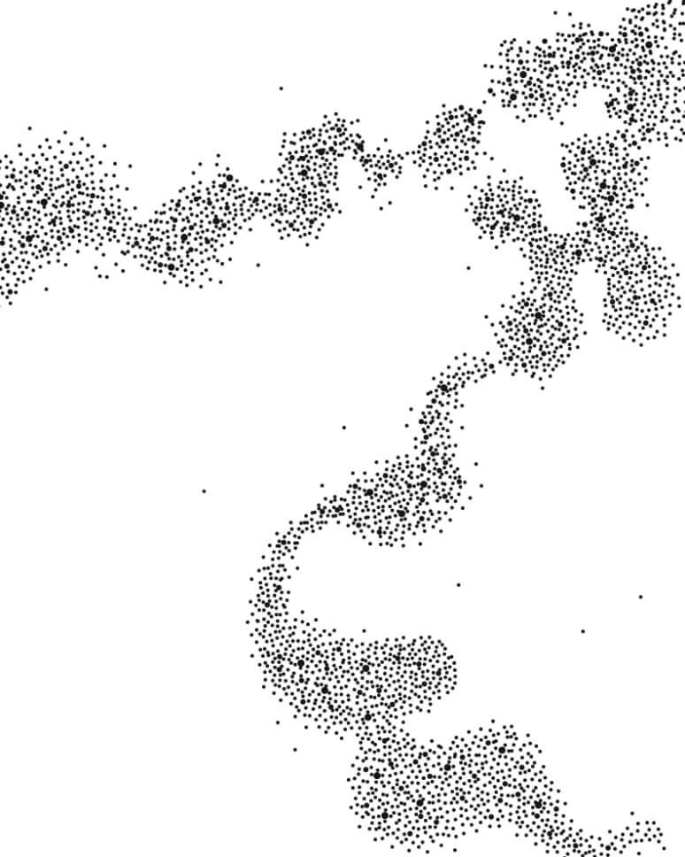 step 2: monotone dots forming star clusters